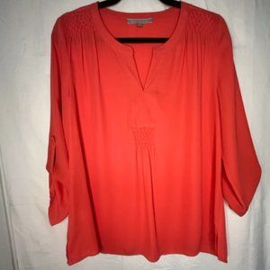 Daniel Rainn - Corine Smocked Detail Top - Coral - Size M